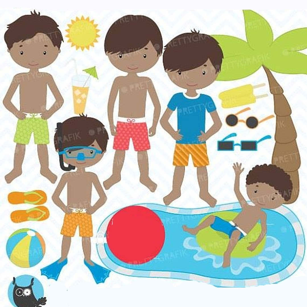 Kit Digital Meninos Na Piscina  1