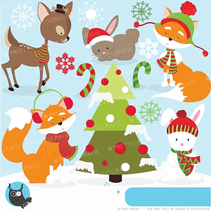 Kit Digital Animais No Natal 