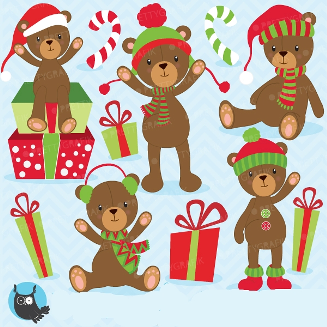 Kit Digital Ursinho Presentes no Natal  1