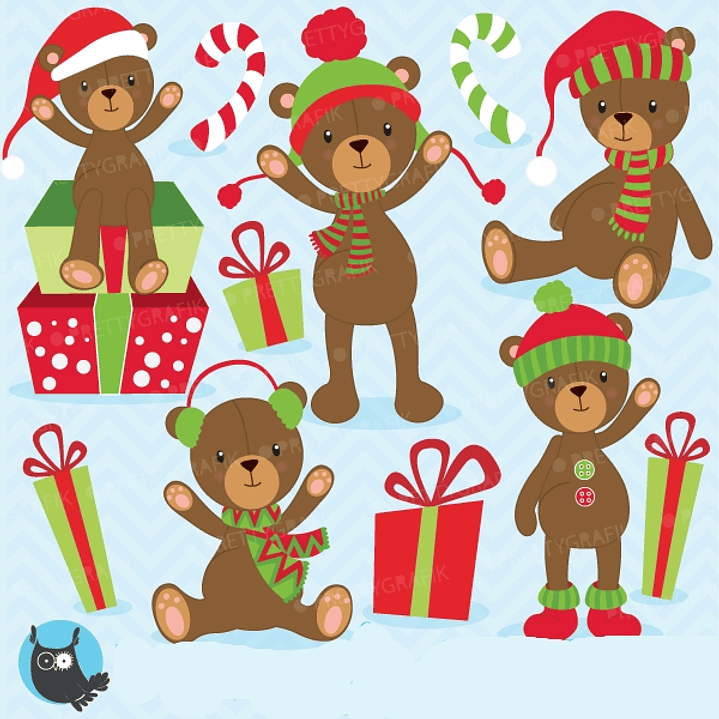 Kit Digital Ursinho Presentes no Natal  1