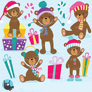 Kit Digital Ursinhos Natal 