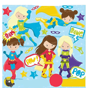 Kit Digital Super Heroinas