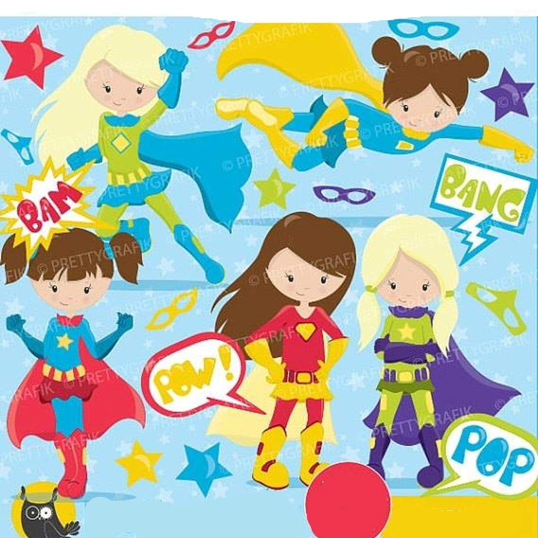 Kit Digital Super Heroinas 1