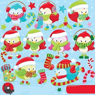 Kit Digital Passarinho Inverno 