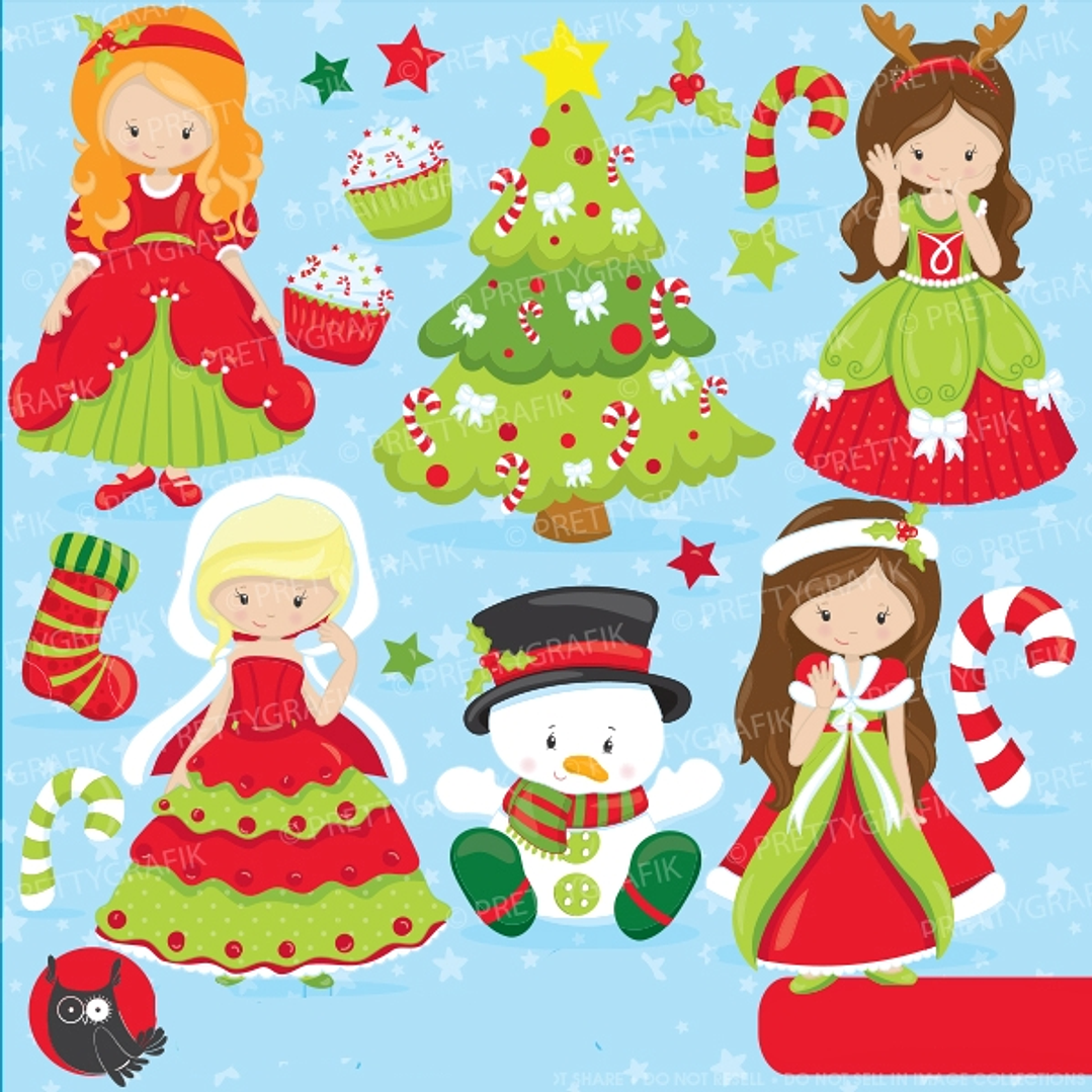 Kit Digital Princesas No Natal  1