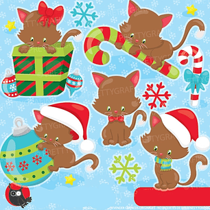 Kit Digital Gatinhos no Natal