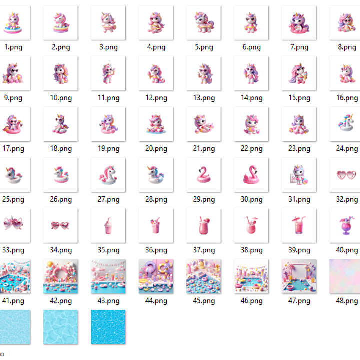 Kit Digital Unicórnio Pool Party  2