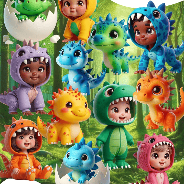 Kit Digital Dino com Mascotes  1