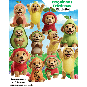 Kit Digital Doguinhos Frutinhas 