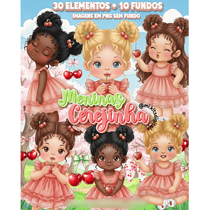 Kit Digital Meninas Cerejinhas 