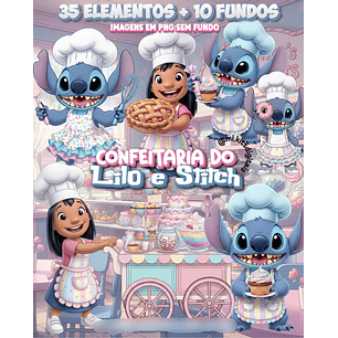 Kit Digital Lilo e Stitch Confeitaria 