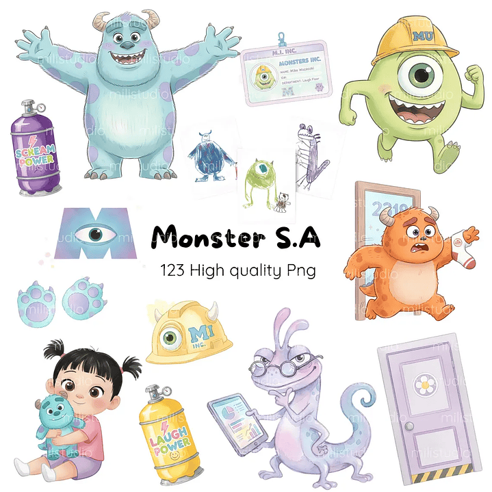 Kit Digital Monstros S.A Aquarela  1