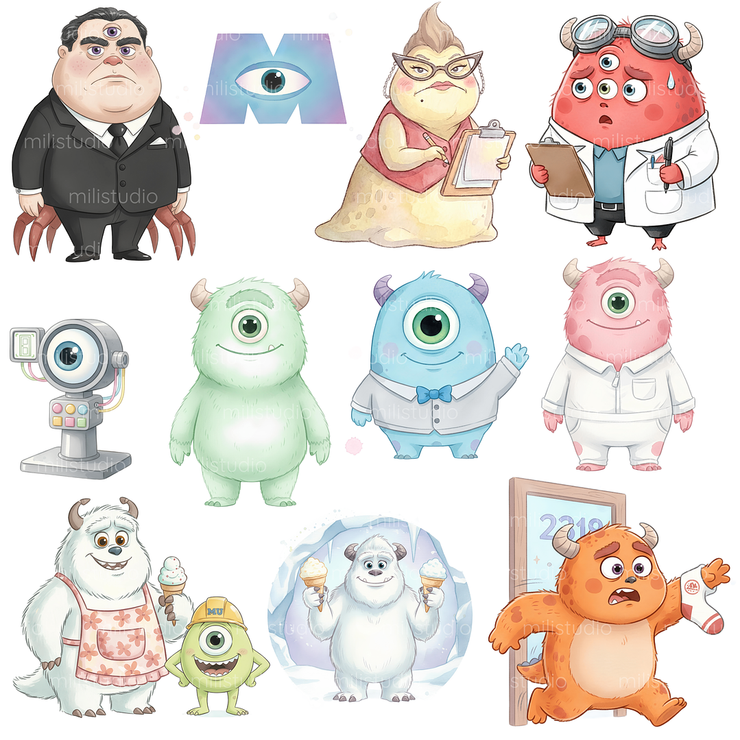 Kit Digital Monstros S.A Aquarela  4
