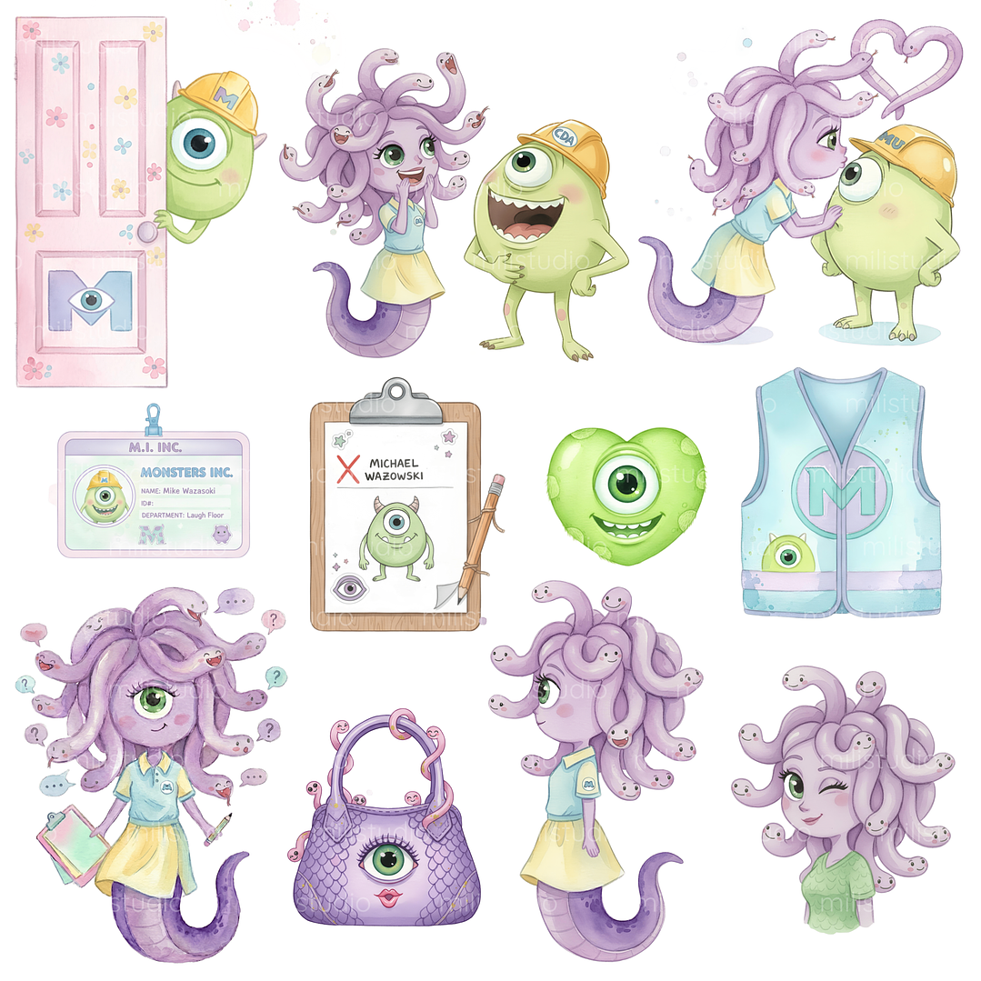 Kit Digital Monstros S.A Aquarela  9