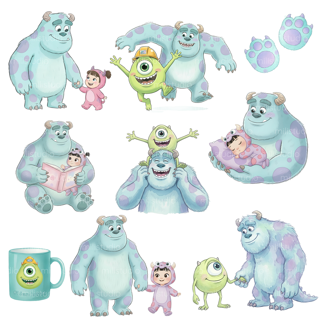 Kit Digital Monstros S.A Aquarela  10