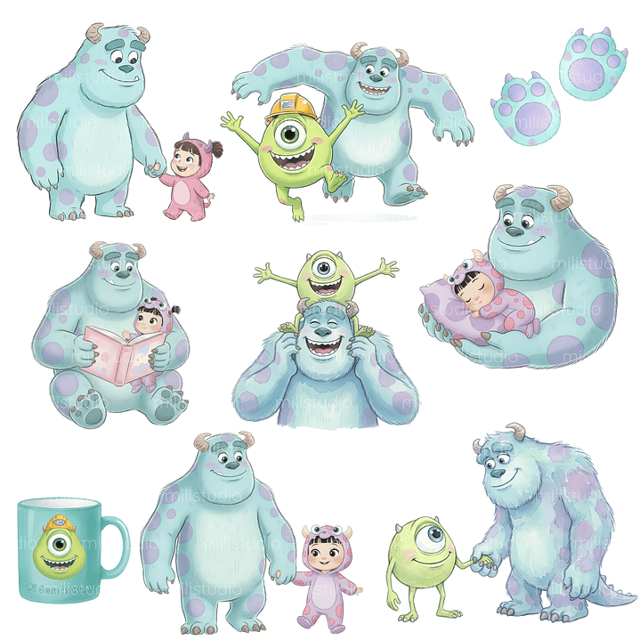 Kit Digital Monstros S.A Aquarela  10