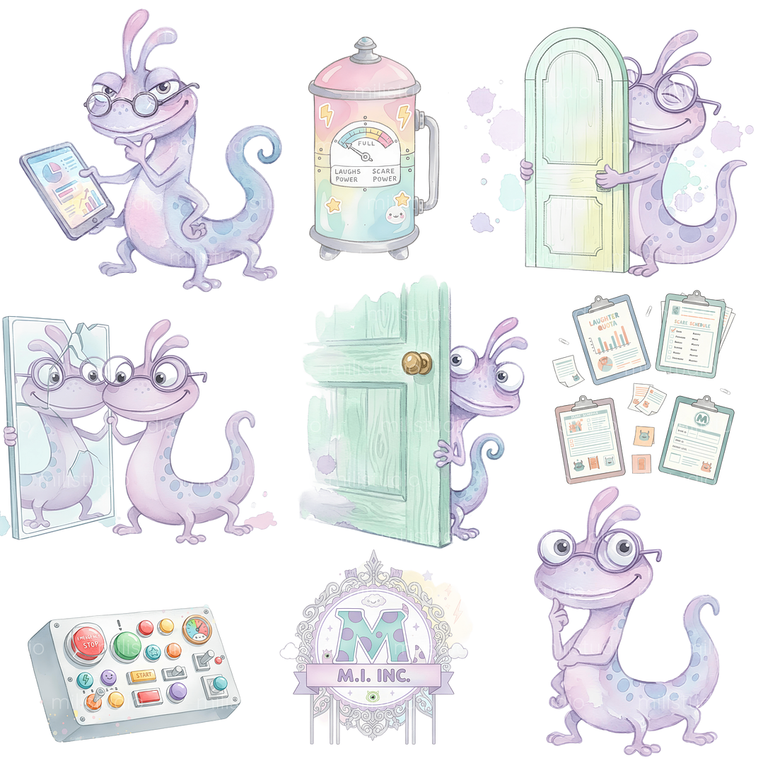 Kit Digital Monstros S.A Aquarela  12