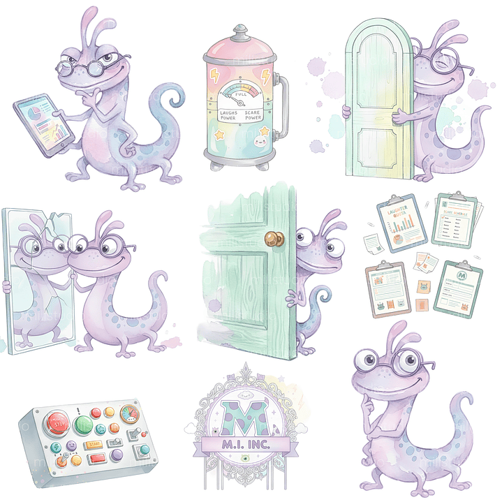 Kit Digital Monstros S.A Aquarela  12