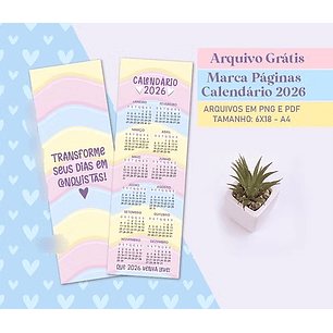 Arquivo Freebie Calendário Marca Página 2026
