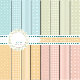 Kit Digital Papeis Baby Coração 