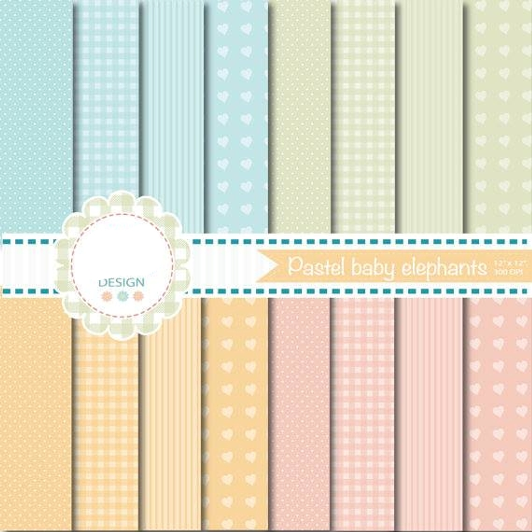 Kit Digital Papeis Baby Coração  1