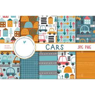 Kit Digital Papeis Carrinhos 