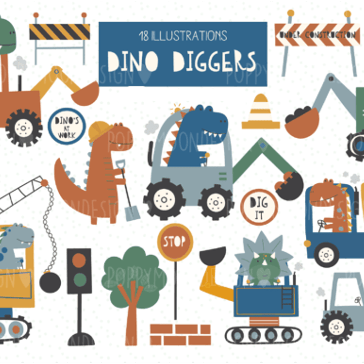 Kit Digital Dinossauro Trator  1