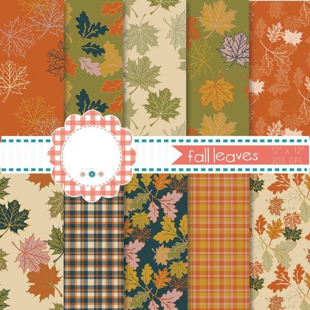 Kit Digital Papeis Flolhas Do Outono  1