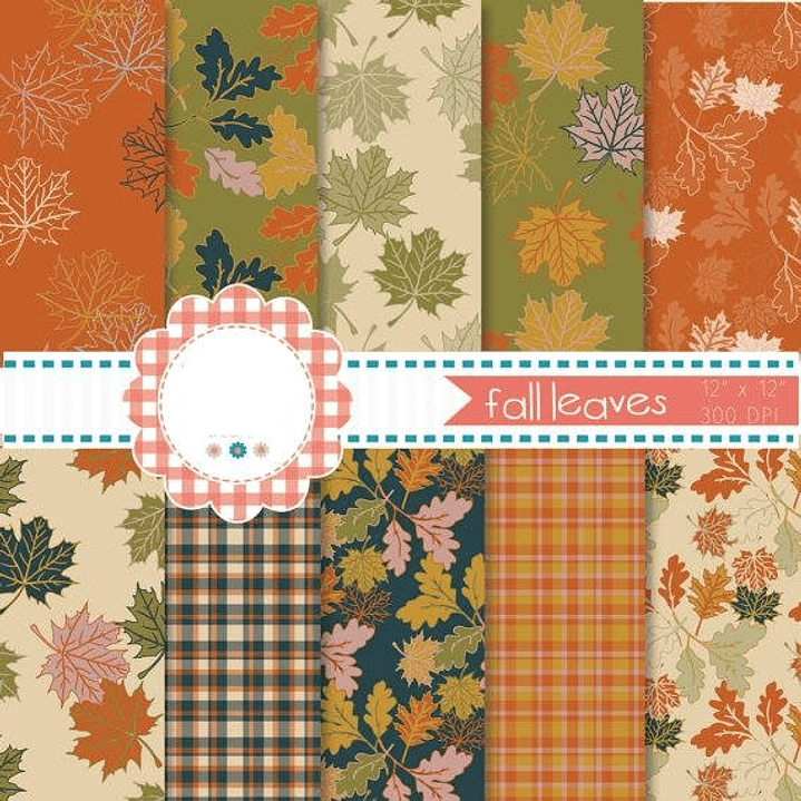 Kit Digital Papeis Flolhas Do Outono  1