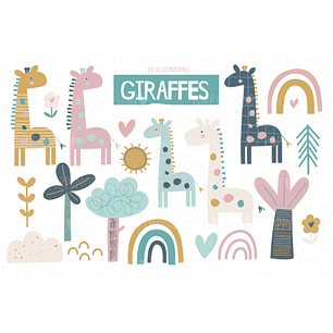 Kit Digital Girafinhas Minimalistas