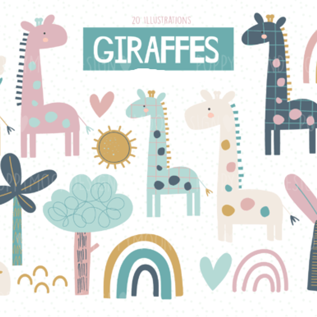 Kit Digital Girafinhas Minimalistas 1