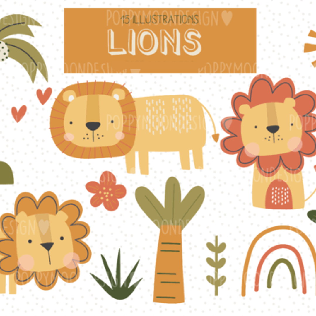 Kit Digital Leão Fofinhos  1