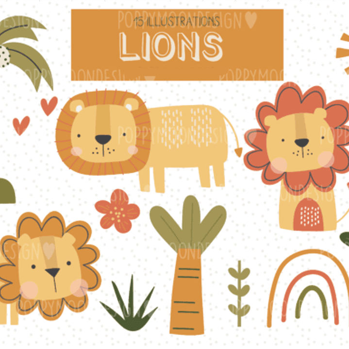 Kit Digital Leão Fofinhos  1