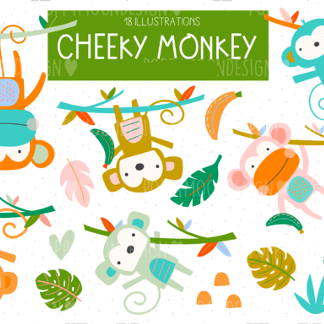 Kit Digital Macaquinhos Coloridos  1