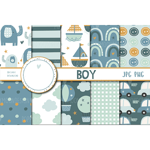 Kit Digital Papeis Boy 