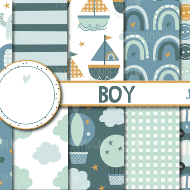 Kit Digital Papeis Boy  1