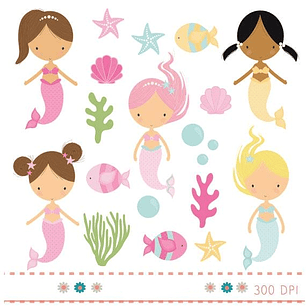 Kit Digital Pequenas Sereias 