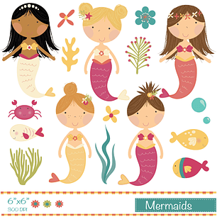 Kit Digital Sereias Fundo do Mar 