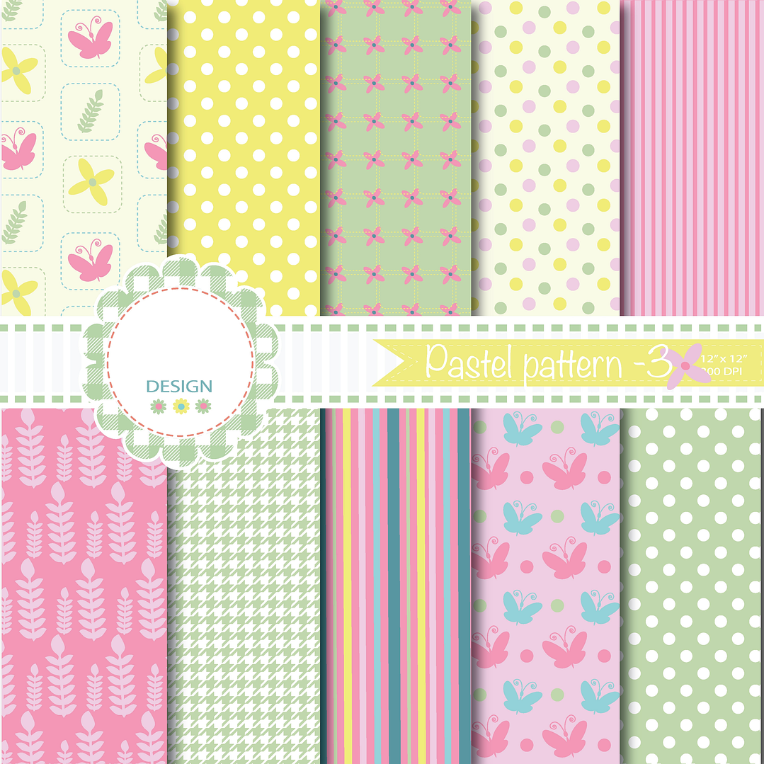 Kit Digital Papeis Cores Pastel  1