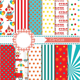 Kit Digital Papeis Circo 