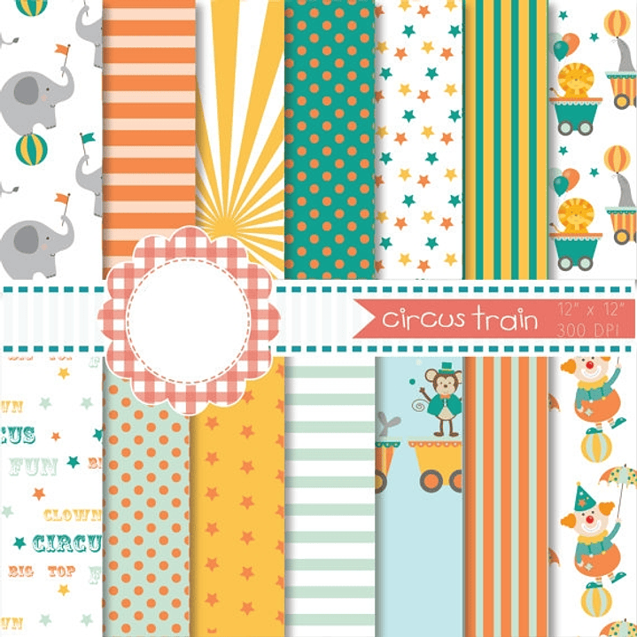 Kit Digital Papeis Circo 2 1