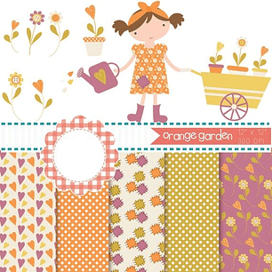 Kit Digital Menina Jardineira 