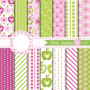 Kit Digital Papeis Lilas Verde Maça 