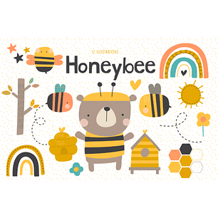 Kit Digital Ursinho Abelha 