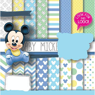 Kit Digital Papeis Baby Mickey