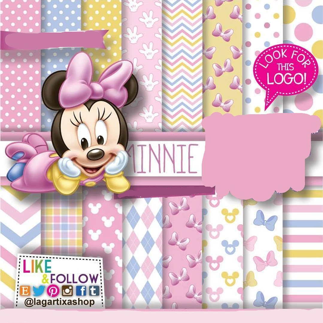 Kit Digital Papeis Minnie Baby 1