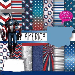 Kit Digital Papeis Capitão America 