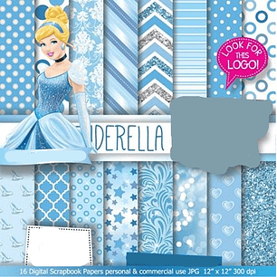 Kit Digital Papeis Cinderela 