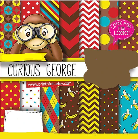 Kit Digitais Papeis George Macaquinho Curioso 