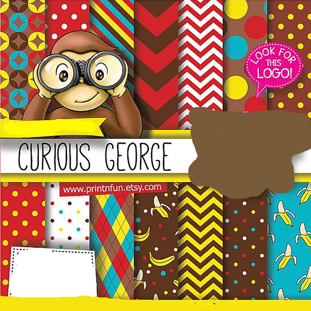 Kit Digitais Papeis George Macaquinho Curioso  1